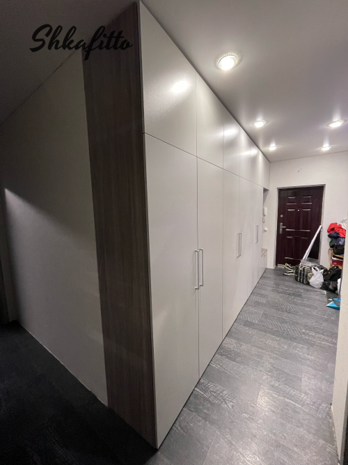 Шкаф в прихожую с рейками